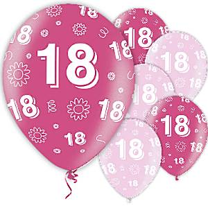 18th birthday pink latex balloons fun party supplies