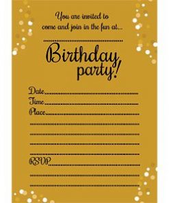 21st Birthday Gold Invitation Cards