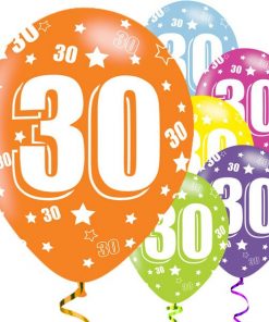 30th Birthday Assorted Latex Balloons
