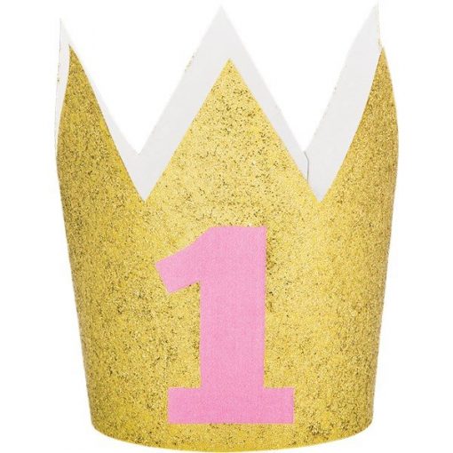 Age 1 Gold Glitter Mini Crown