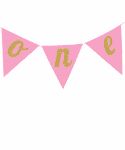 Age One Pink Glitter Cake Bunting