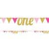 Age One Pink & Gold Glitter Bunting