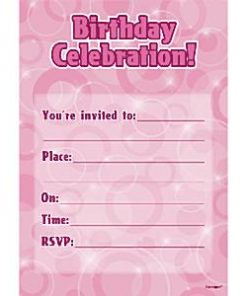 Birthday Celebration Pink Invitations