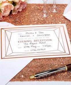 Geo Blush Wedding Evening Invitation Cards