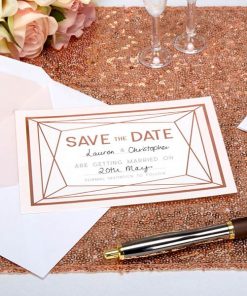 Geo Blush Wedding ''Save The Date'' Cards