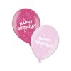Happy Birthday Fuchsia & Pink Printed Balloons