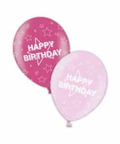 Happy Birthday Fuchsia & Pink Printed Balloons