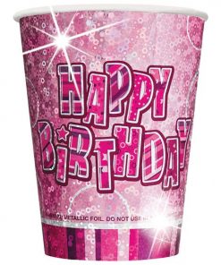 Happy Birthday Pink Party Paper Cups