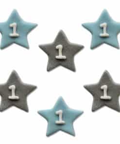 One Little Star Blue Sugar Cake Decorations Toppers