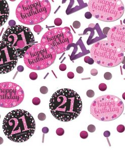 Pink Celebration Age 21 Party Confetti