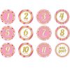 Pink & Gold Glitter Monthly Milestone Stickers