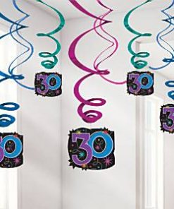 30th Birthday Hanging Swirls