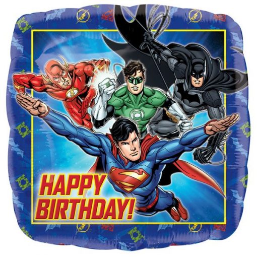 Justice League Happy Birthday Square Balloon