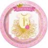 Pink & Gold 1st Birthday Party Paper Plates