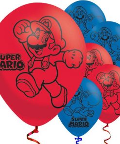 Super Mario Red & Blue Latex Balloons