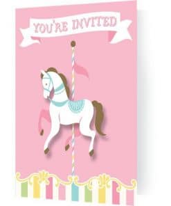 Carousel Baby Shower Party Invitations