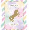 Unicorn Sparkle Party Postcard Style Invitations
