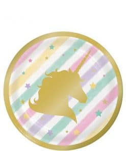 Unicorn Sparkle Party Paper Plates - 18cm (Pk 8)