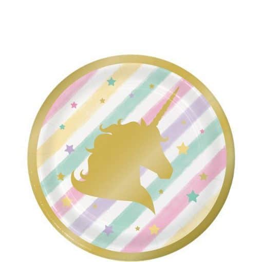 Unicorn Sparkle Party Paper Plates - 18cm (Pk 8)