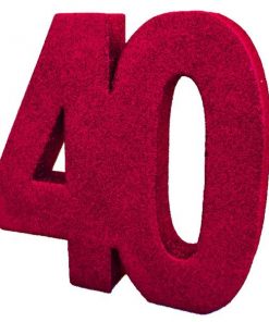40th Ruby Wedding Anniversary Glitter Table Decoration