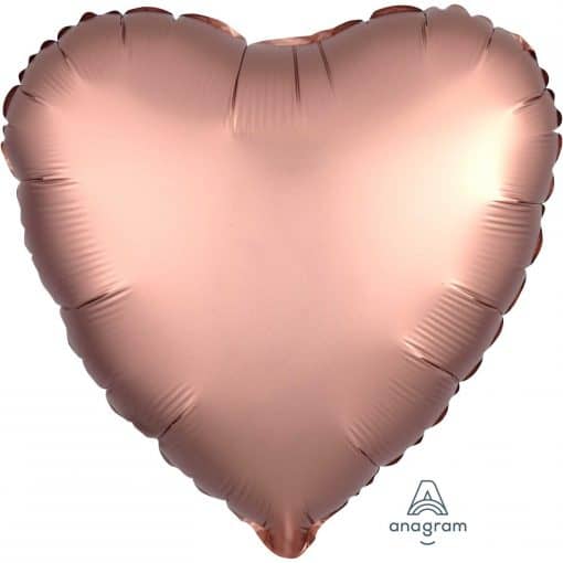 Rose Copper Heart Satin Luxe Foil Balloon