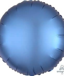 Azure Blue Circle Satin Luxe Foil Balloon