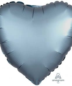 Steel Blue Heart Satin Luxe Foil Balloon