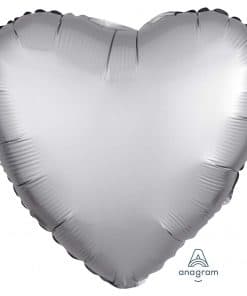 Platinum Heart Satin Luxe Foil Balloon