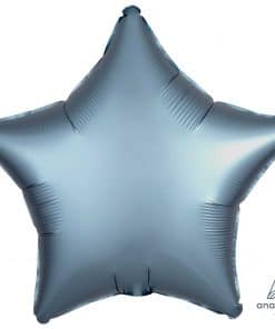 Steel Blue Star Satin Luxe Foil Balloon