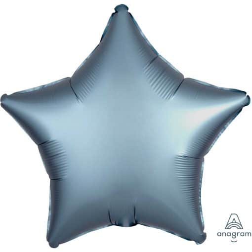 Steel Blue Star Satin Luxe Foil Balloon