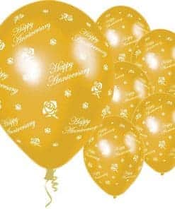 Anniversary Gold Roses Balloons