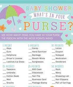 Baby Shower Whats in Your Purse Game