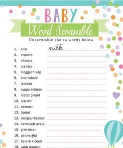 Baby Shower Word Game