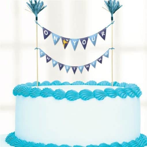 Christening Day Blue Cake Bunting