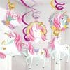 Magical Unicorn Party Hanging Swirl Decorations