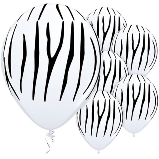 Zebra Stripes Printed Latex Balloons