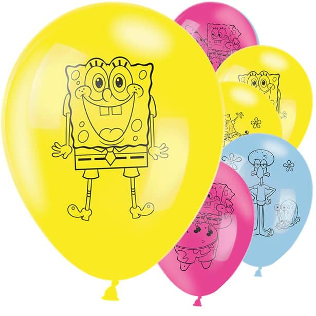 SpongeBob Squarepants Printed Latex Balloons & Party Decorations