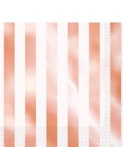 Rose Gold Stripe Lunch Napkins