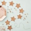 Wooden Rose Gold Glitter Star Bunting