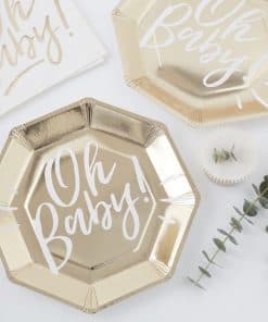 GOLD FOILED OH BABY! PAPER PLATES
