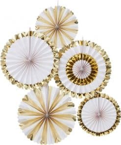 Oh Baby Gold Foiled Fan Decorations