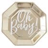 'Oh Baby!' Gold Foiled Paper Plate