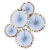 Pick & Mix Pastel Gold Foiled Blue Fan Decorations