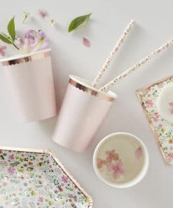 Ditsy Floral Rose Rose Gold Polka Dot Cups