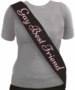 'Gay Best Friend' Sash Black & Pink