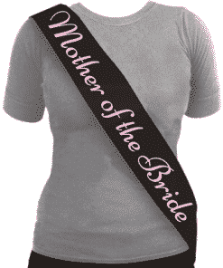 'Mother of the Bride' Sash Black & Pink