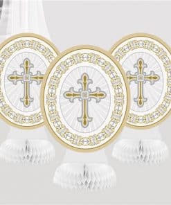 Silver & Gold Radiant Cross Party Table Centrepieces