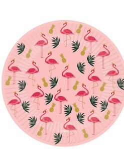 Flamingo Print Paper Plates