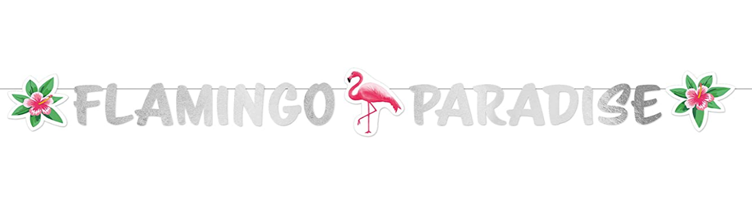 Flamingo Paradise Party Glitter Letter Banner 