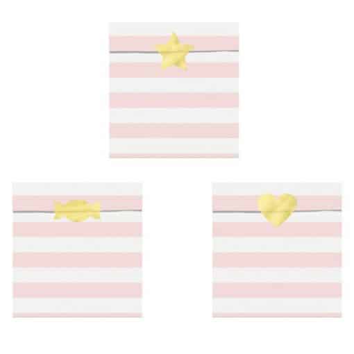 Light Pink Stripe Paper Treat Bags